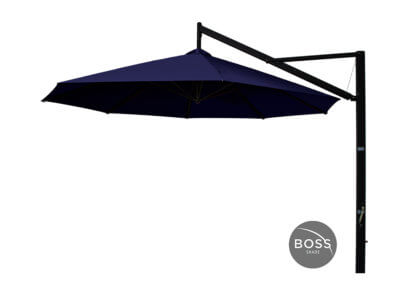 blue cantilever umbrella open left