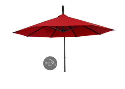 red cantilever umbrella front