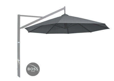 cantilever umbrella w logo black charcoal sideview