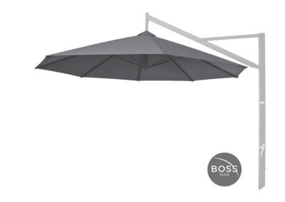cantilever umbrella w logo black charcoal sideview