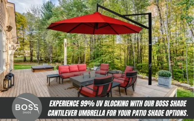 How does a cantilever umbrella with acrylic canvas canopy enhance shade for the sun?