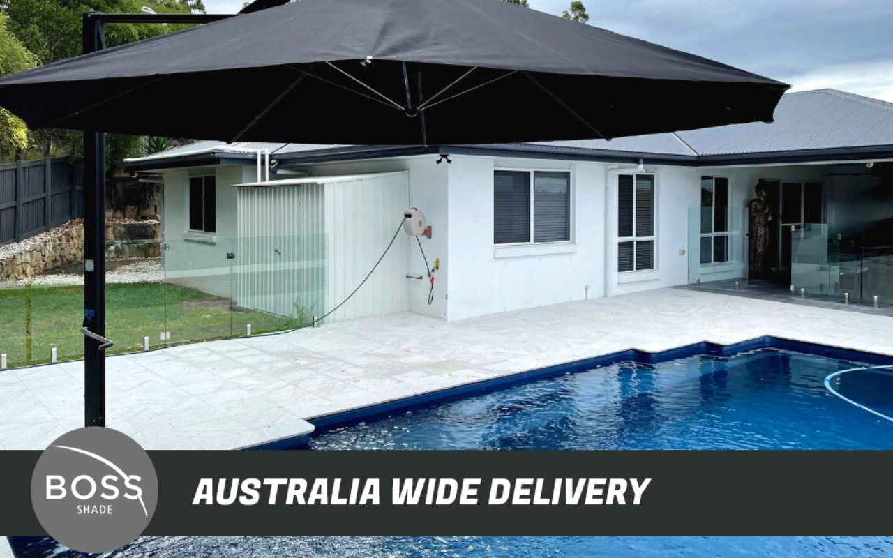 Black Swimming Pool Shade Umbrellas