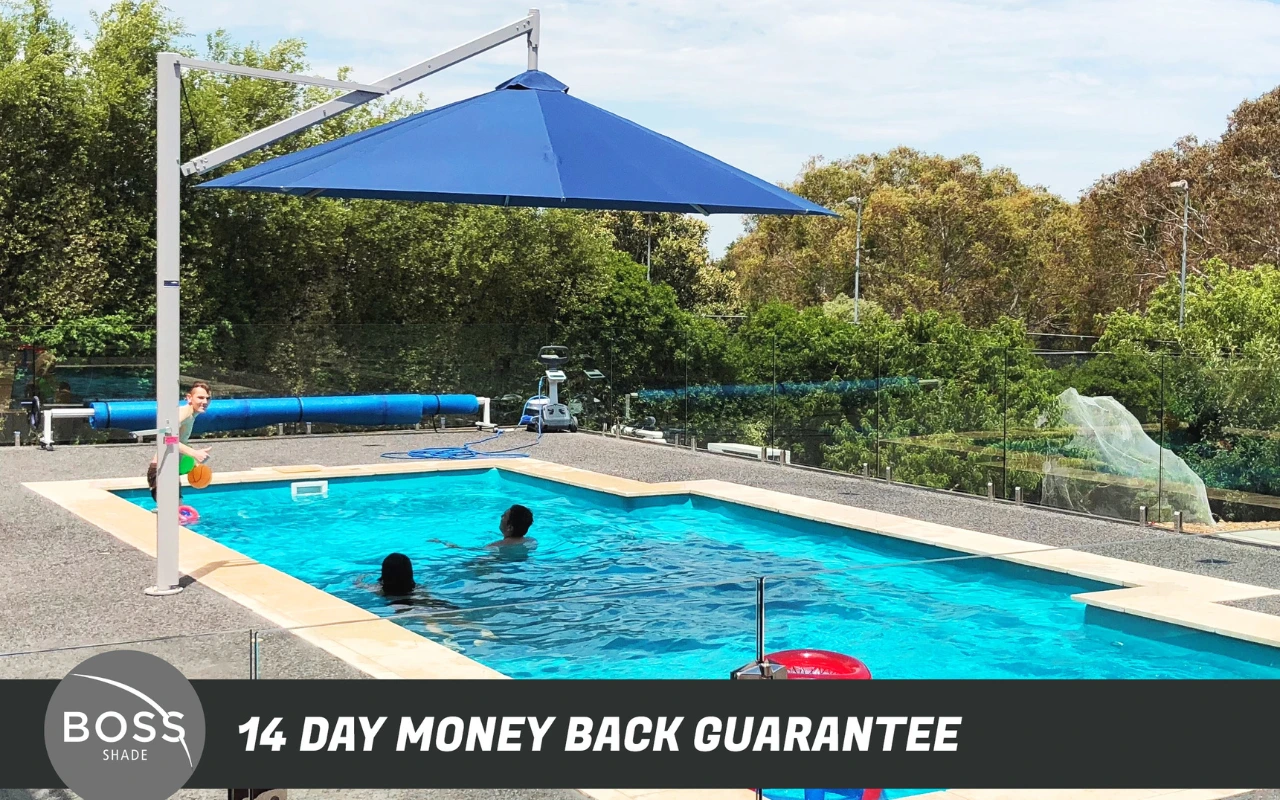 Blue Swimming Pool Shade Umbrellas